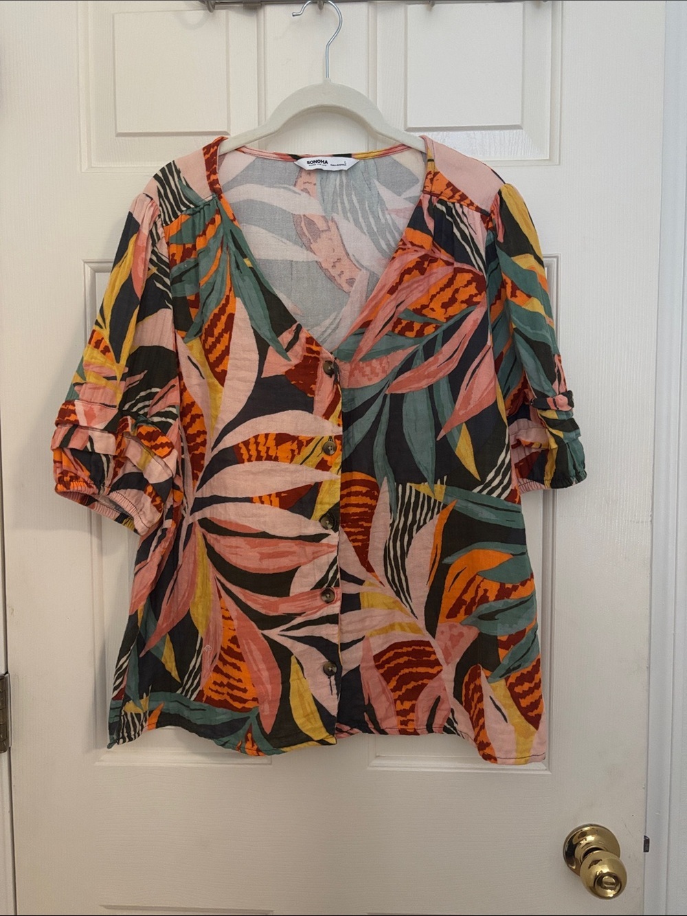 Colorful Tropical Blouse 100% Cotton